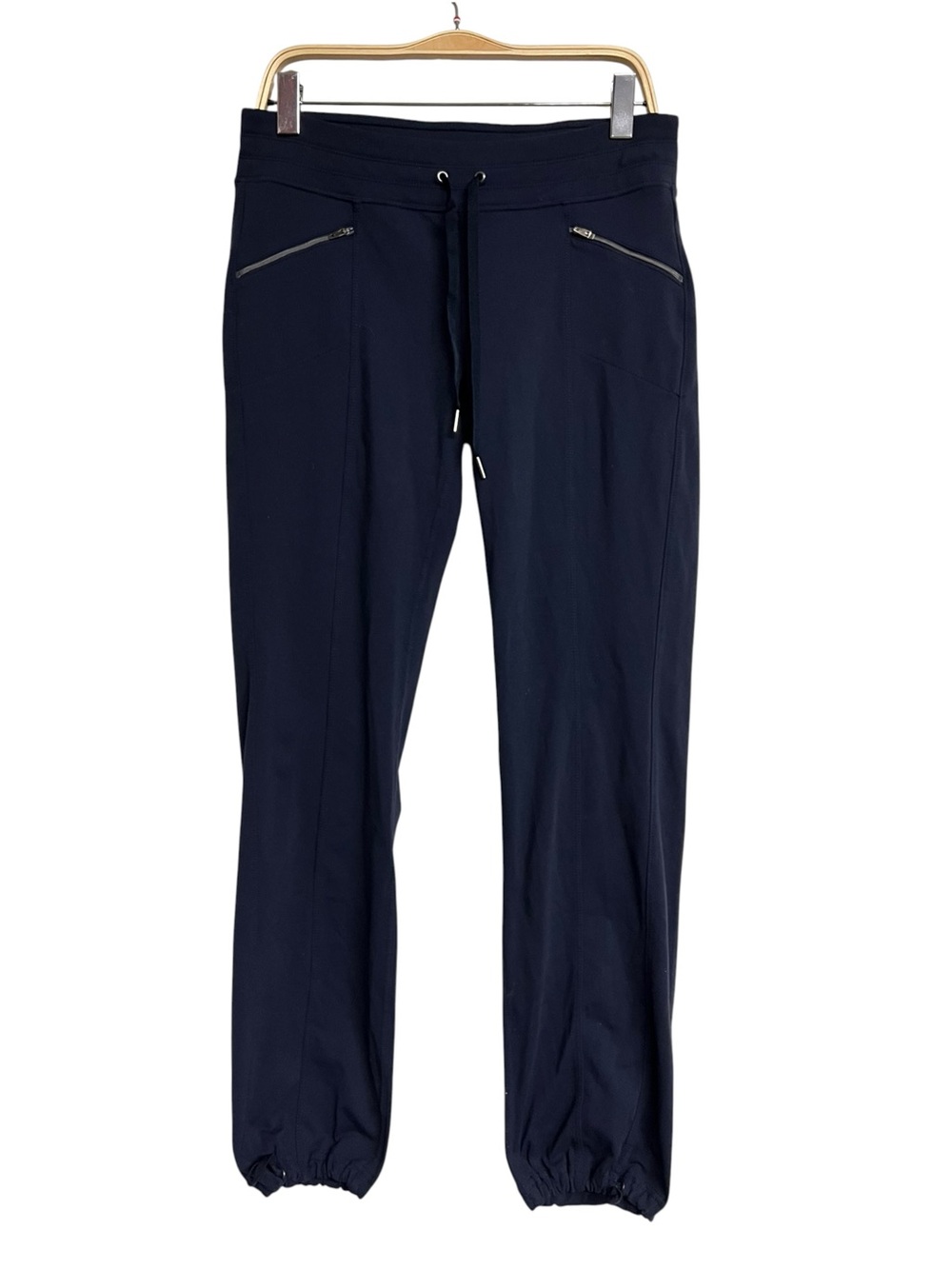 Athleta Navy Metro Slouch Zip-Pocket Pants Adjustable Hems Womens Medium